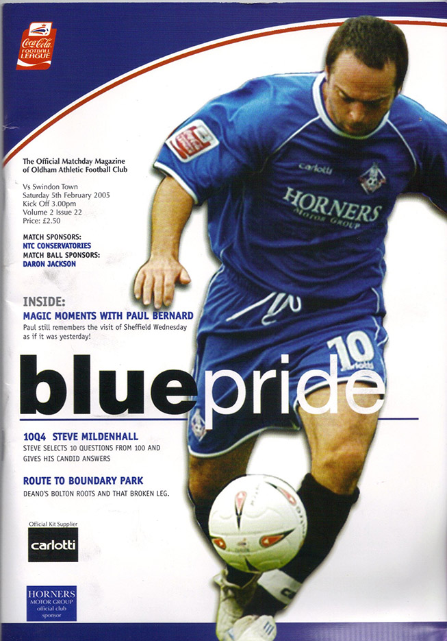 <b>Saturday, February 5, 2005</b><br />vs. Oldham Athletic (Away)